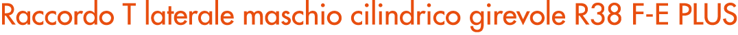 Raccordo T laterale maschio cilindrico girevole R38 F E PLUS